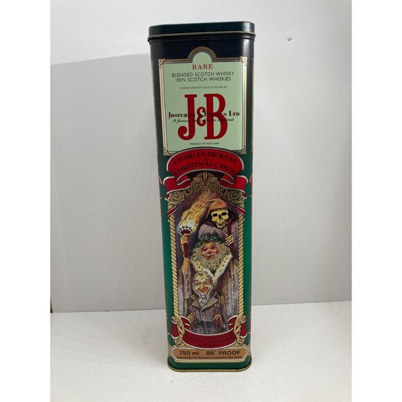 Vintage J&B Whiskey Charles Dickens Christmas Carol Tin - Picture 5 of 8